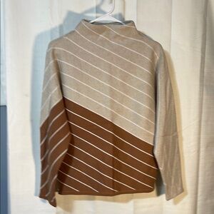 Striped Beige and Brown Womens Sweater
